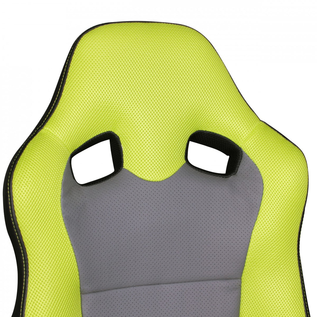 Kinderdrehstuhl FAST_ ergonomisch_ höhenverstellbar_ Racing-Design_ Mesh- und Kunstlederbezug - KADIMA DESIGN_Farbe_ Grün_ Größe_ 60x60x112 cm_