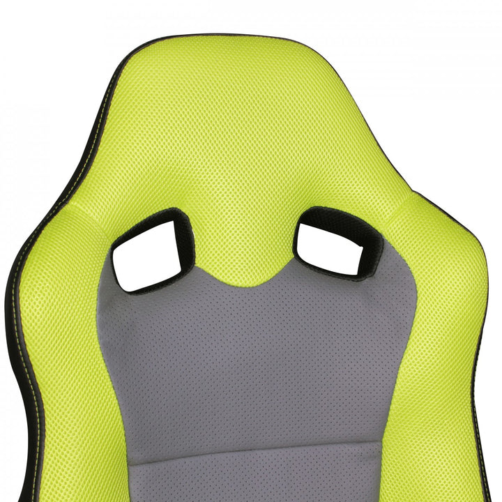 Kinderdrehstuhl FAST_ ergonomisch_ höhenverstellbar_ Racing-Design_ Mesh- und Kunstlederbezug - KADIMA DESIGN_Farbe_ Grün_ Größe_ 60x60x112 cm_