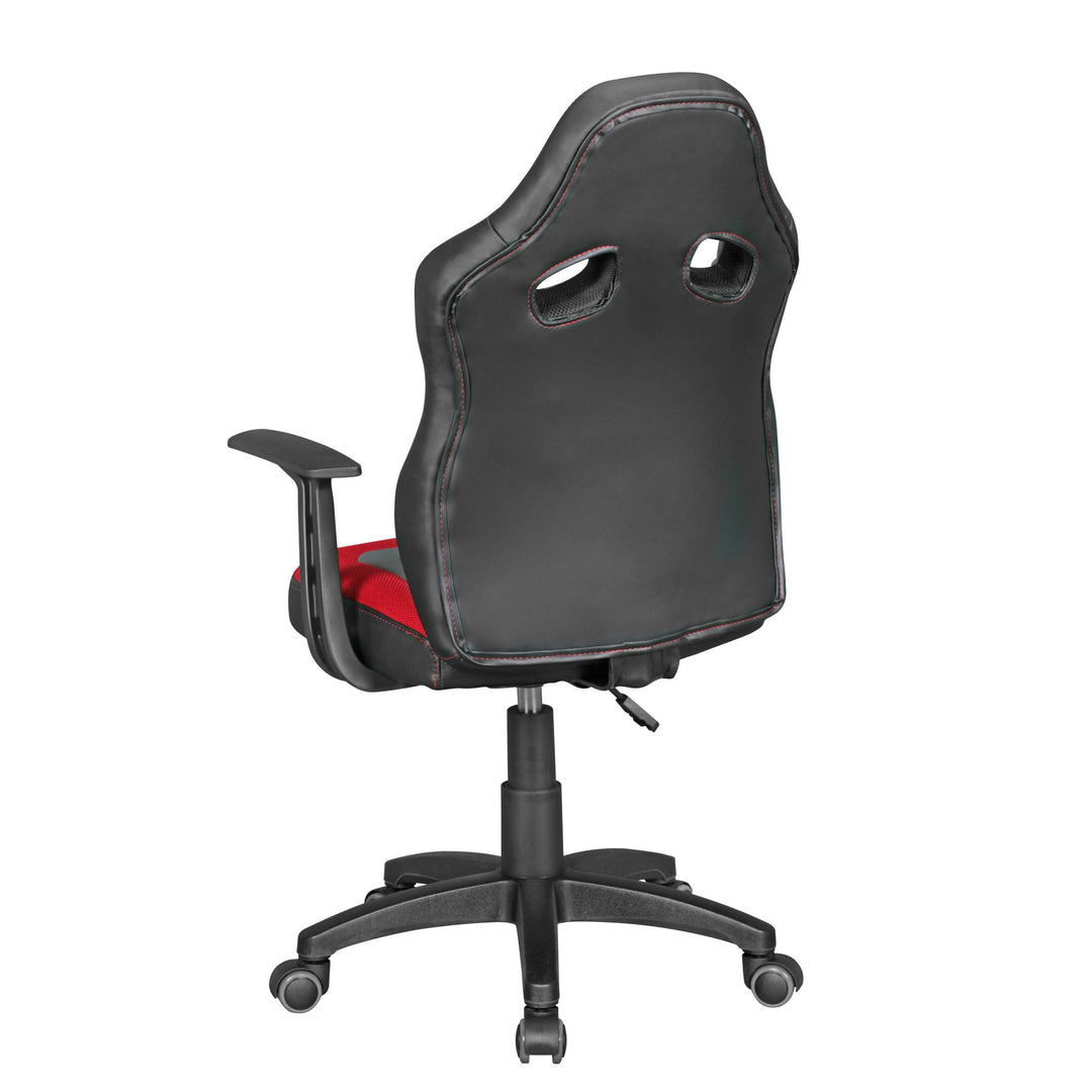Kinderdrehstuhl FAST_ ergonomisch_ höhenverstellbar_ Racing-Design_ Mesh- und Kunstlederbezug - KADIMA DESIGN_Farbe_ Rot_ Größe_ 60x60x112 cm_