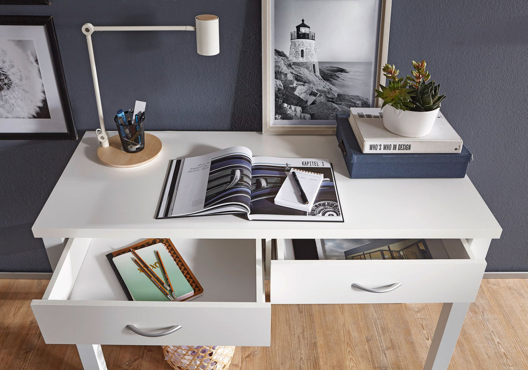 Moderner Schreibtisch mit 2 Schubladen_ 120 cm_ Stauraum_ einfacher Aufbau_ elegantes Design für Büro und Heimarbeit - KADIMA DESIGN_Größe_ 120x50x77 cm_#sku_BARWL1.158#