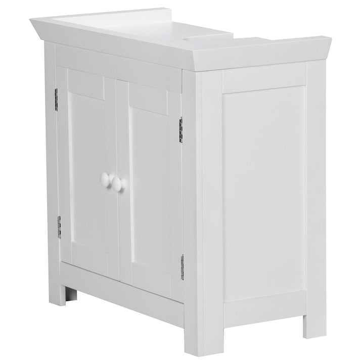 Klassischer Landhausstil Waschbeckenunterschrank_ 50x25x41 cm_ MDF - Stabil & Geräumig - KADIMA DESIGN_Größe_ 57x30x56 cm_