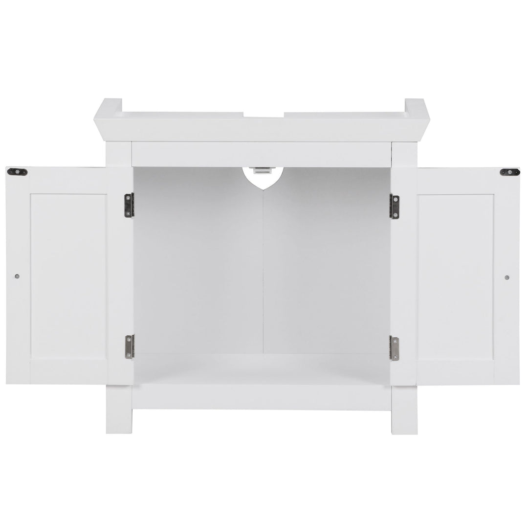 Klassischer Landhausstil Waschbeckenunterschrank_ 50x25x41 cm_ MDF - Stabil & Geräumig - KADIMA DESIGN_Größe_ 57x30x56 cm_