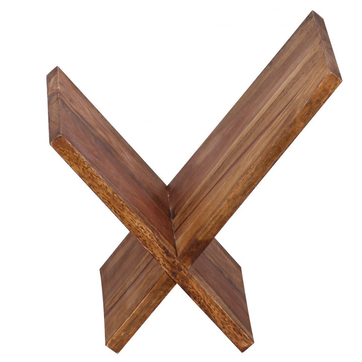 Zeitungsständer NAKO Massiv_ Handgefertigt_ X-Form_ Sheeshamholz_ pflegeleicht - KADIMA DESIGN_Farbe_ Braun_ Größe_ 29x28x31 cm_