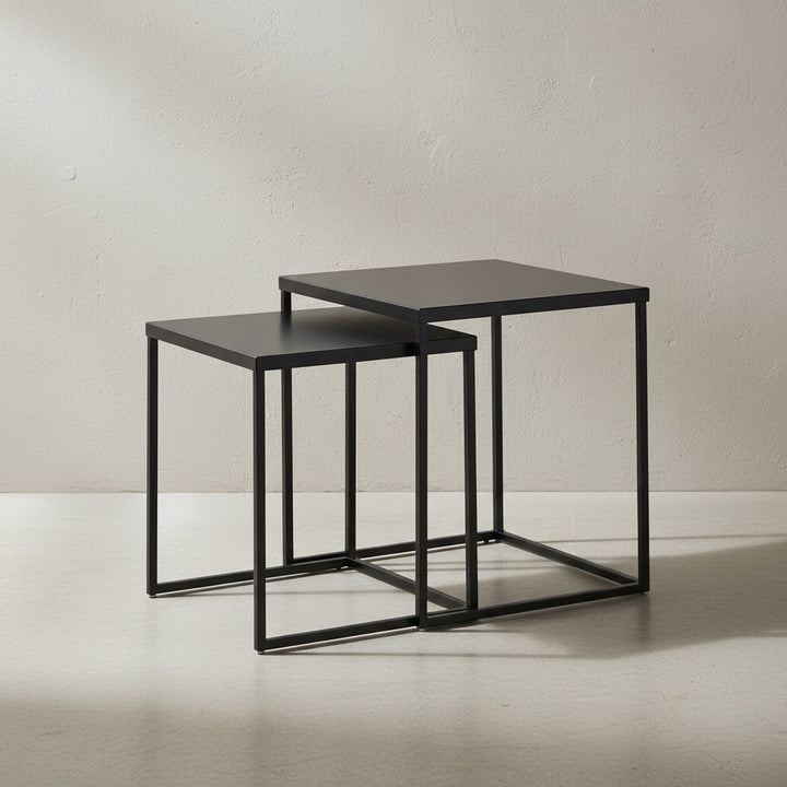 2er Set Beistelltische_ Industriestil_ Stahlkonstruktion_ Anti-Rutsch - KADIMA DESIGN_Größe_ 40x40x45 cm_