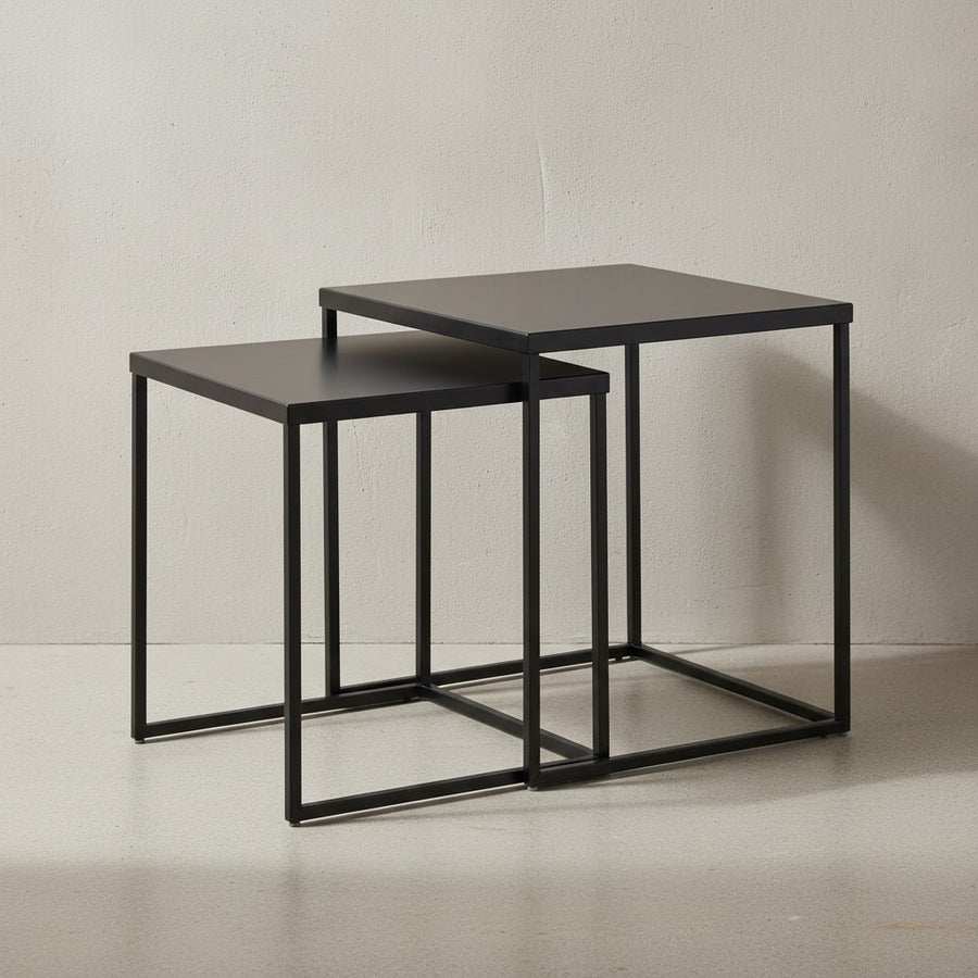 2er Set Beistelltische_ Industriestil_ Stahlkonstruktion_ Anti-Rutsch - KADIMA DESIGN_Größe_ 40x40x45 cm_