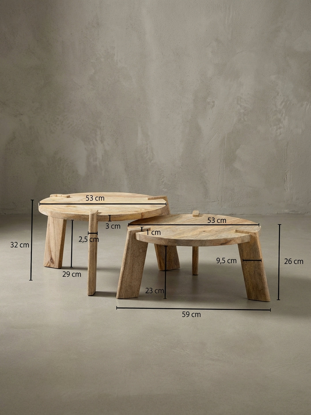 Satztische Mango Massivholz Design Möbel_