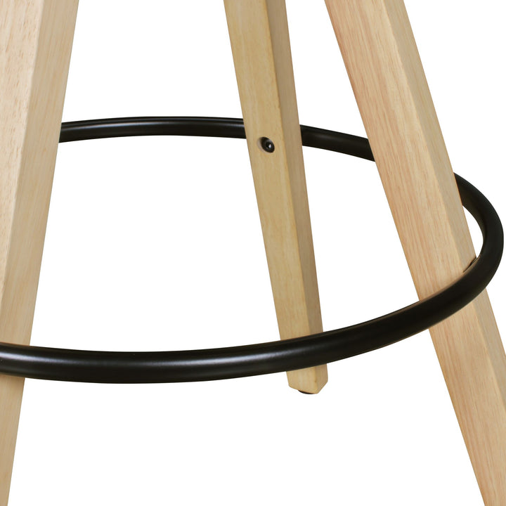 Komfort Barhocker Set_ Ergonomische Sitzschale_ Holzbeine_ verschiedene Farben - KADIMA DESIGN_Farbe_ Schwarz_ Material_ Kunstleder_ Größe_ 45x45x113 cm_