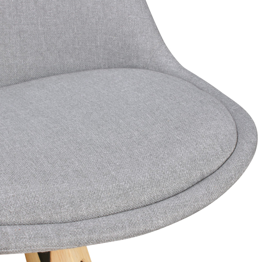 Komfort Barhocker Set_ Ergonomische Sitzschale_ Holzbeine_ verschiedene Farben - KADIMA DESIGN_Farbe_ Grau_ Material_ Stoff_ Größe_ 45x45x113 cm_