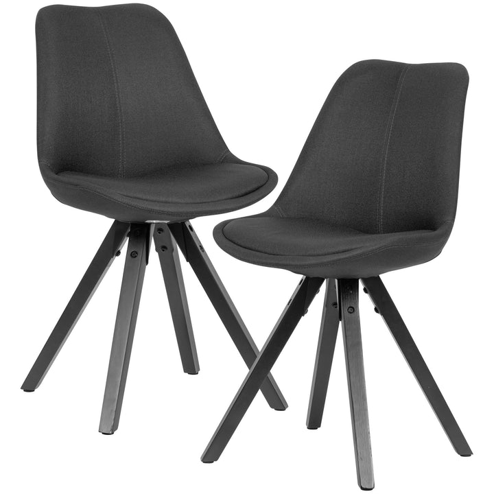 Esszimmerstuhl LUND_ Modernes Design_ Stoffbezug_ Holzstandbeine_ Filzgleiter_ einfache Montage - KADIMA DESIGN_Farbe_ Grau_ Material_ Stoff_ Größe_ 49x52x87 cm_