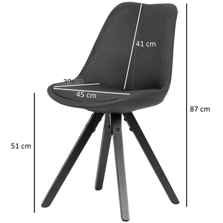 Esszimmerstuhl LUND_ Modernes Design_ Stoffbezug_ Holzstandbeine_ Filzgleiter_ einfache Montage - KADIMA DESIGN_Farbe_ Grau_ Material_ Stoff_ Größe_ 49x52x87 cm_