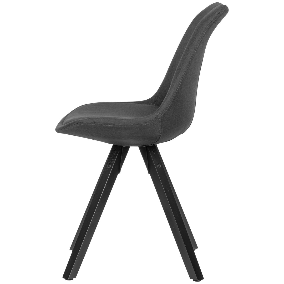 Esszimmerstuhl LUND_ Modernes Design_ Stoffbezug_ Holzstandbeine_ Filzgleiter_ einfache Montage - KADIMA DESIGN_Farbe_ Grau_ Material_ Stoff_ Größe_ 49x52x87 cm_