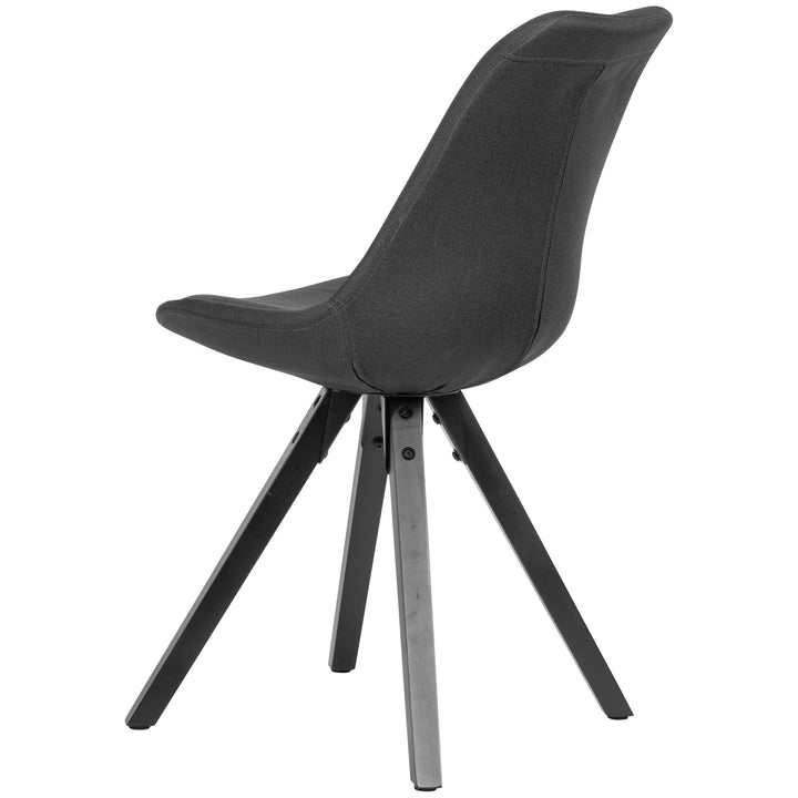 Esszimmerstuhl LUND_ Modernes Design_ Stoffbezug_ Holzstandbeine_ Filzgleiter_ einfache Montage - KADIMA DESIGN_Farbe_ Grau_ Material_ Stoff_ Größe_ 49x52x87 cm_