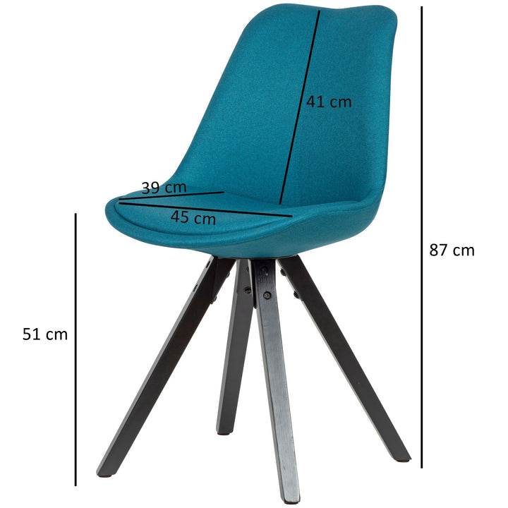 Esszimmerstuhl LUND_ Modernes Design_ Stoffbezug_ Holzstandbeine_ Filzgleiter_ einfache Montage - KADIMA DESIGN_Farbe_ Blau_ Material_ Stoff_ Größe_ 49x52x87 cm_