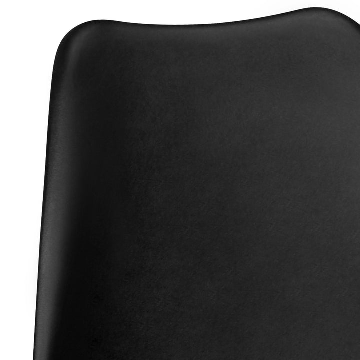 Esszimmerstuhl LUND_ Modernes Design_ Stoffbezug_ Holzstandbeine_ Filzgleiter_ einfache Montage - KADIMA DESIGN_Farbe_ Schwarz_ Material_ Kunstleder_ Größe_ 49x52x87 cm_