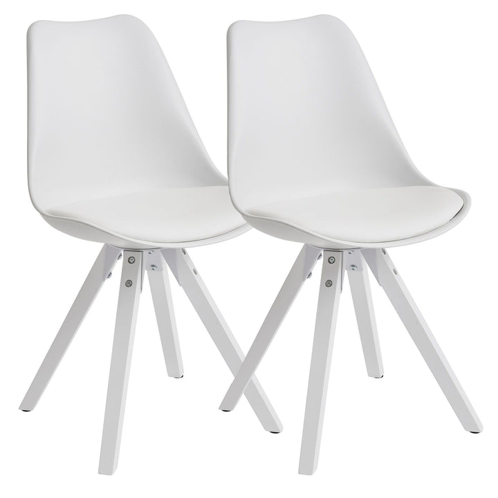KADIMA DESIGN Esszimmerstühle LUND - Modernes Design mit fest verbundenem Sitzpolster_ Massivholz-Beine_ 2er Set_Weiß_#sku_BARWL6.136#