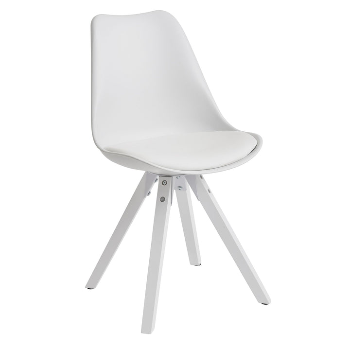 KADIMA DESIGN Esszimmerstühle LUND - Modernes Design mit fest verbundenem Sitzpolster_ Massivholz-Beine_ 2er Set_Weiß_#sku_BARWL6.136#