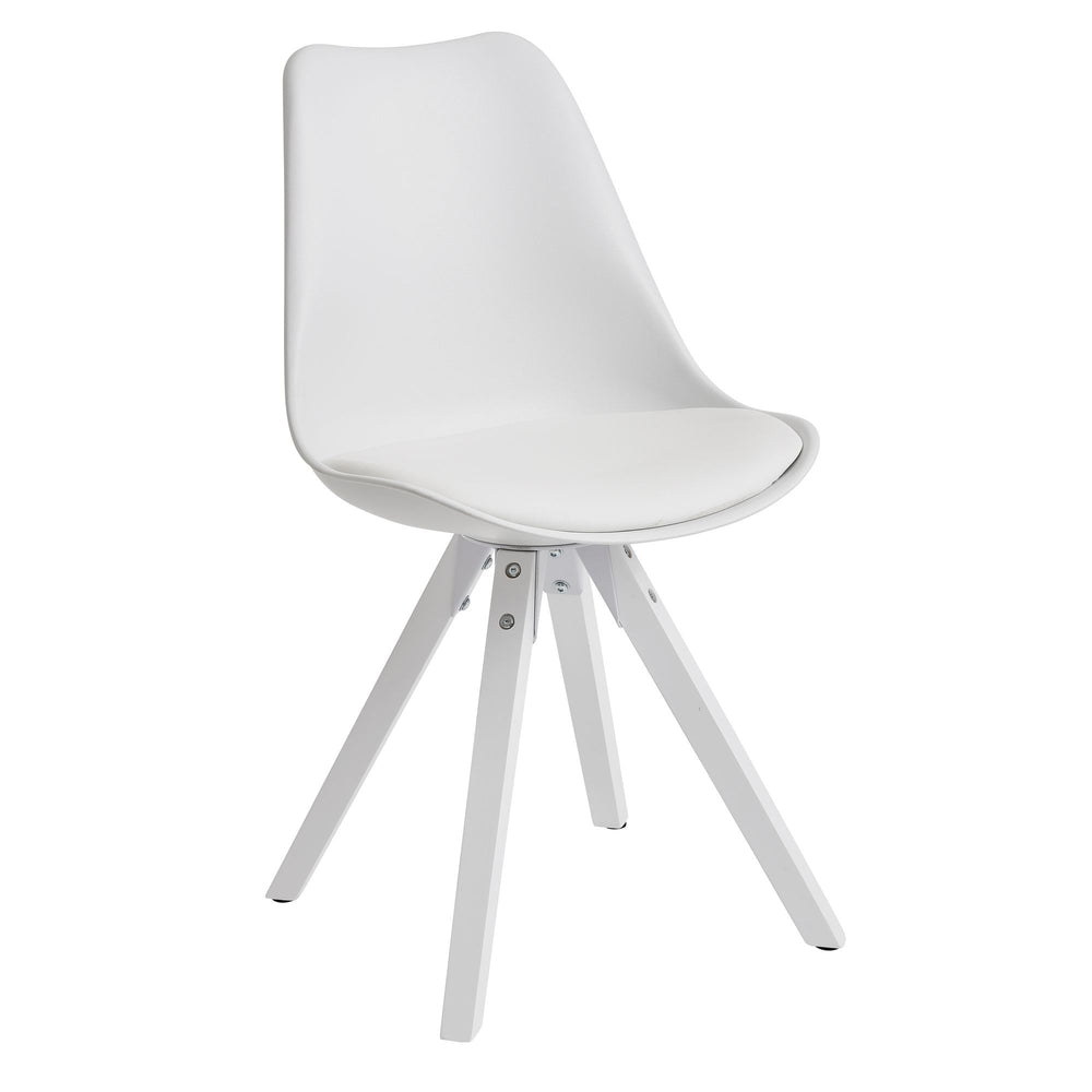 Esszimmerstühle LUND Set_ Kunstlederbezug_ Weiße Beine_ Filzgleiter_ einfache Montage_ 2er Set - KADIMA DESIGN_Farbe_ Weiß_ Größe_ 52x49x87 cm_