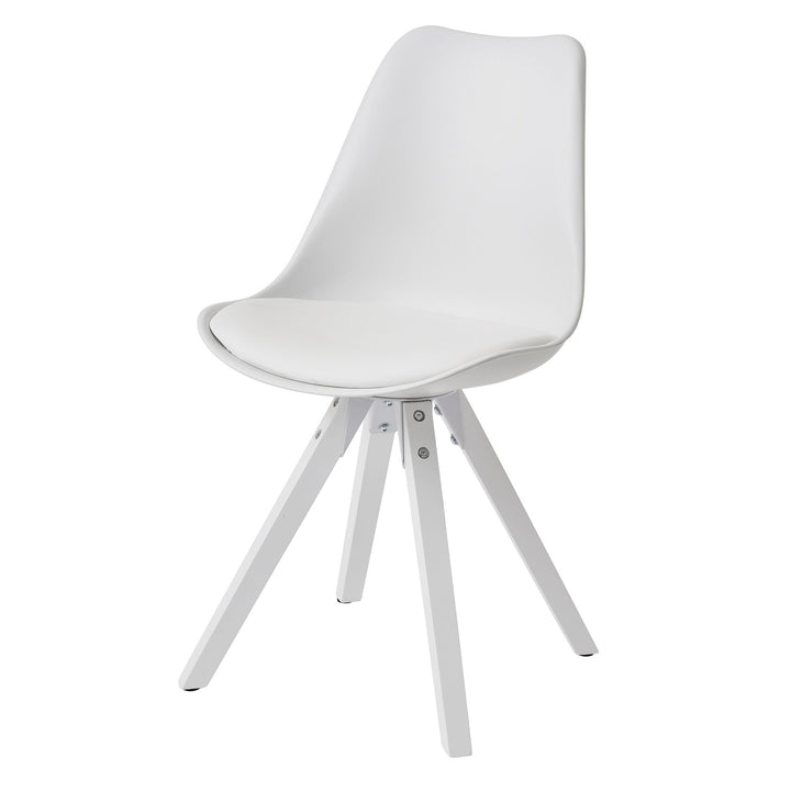 Esszimmerstühle LUND Set_ Kunstlederbezug_ Weiße Beine_ Filzgleiter_ einfache Montage_ 2er Set - KADIMA DESIGN_Farbe_ Weiß_ Größe_ 52x49x87 cm_