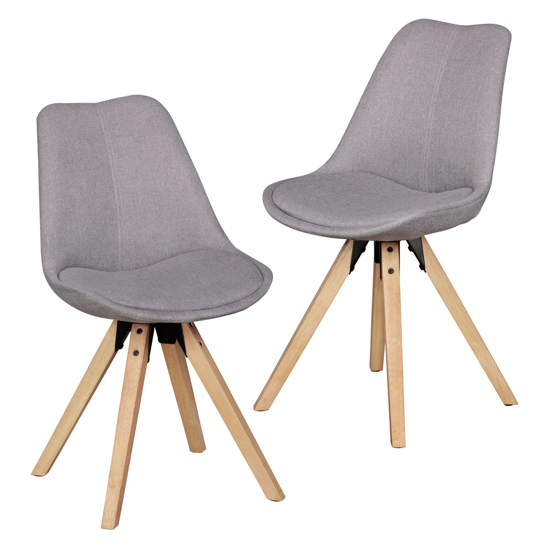 2er Set Esszimmerstühle LUND_ Samtbezug und Holzbeine_ Skandinavisches Design_ Komfortables Sitzen_ Verschiedene Farben - KADIMA DESIGN_Farbe_ Grau_ Material_ Stoff_ Größe_ 49x52x87 cm_