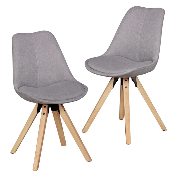 2er Set Esszimmerstühle LUND_ Samtbezug und Holzbeine_ Skandinavisches Design_ Komfortables Sitzen_ Verschiedene Farben - KADIMA DESIGN_Farbe_ Grau_ Material_ Stoff_ Größe_ 49x52x87 cm_