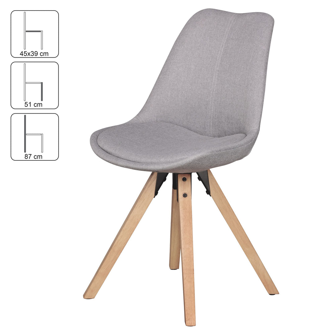 2er Set Esszimmerstühle LUND_ Samtbezug und Holzbeine_ Skandinavisches Design_ Komfortables Sitzen_ Verschiedene Farben - KADIMA DESIGN_Farbe_ Grau_ Material_ Stoff_ Größe_ 49x52x87 cm_