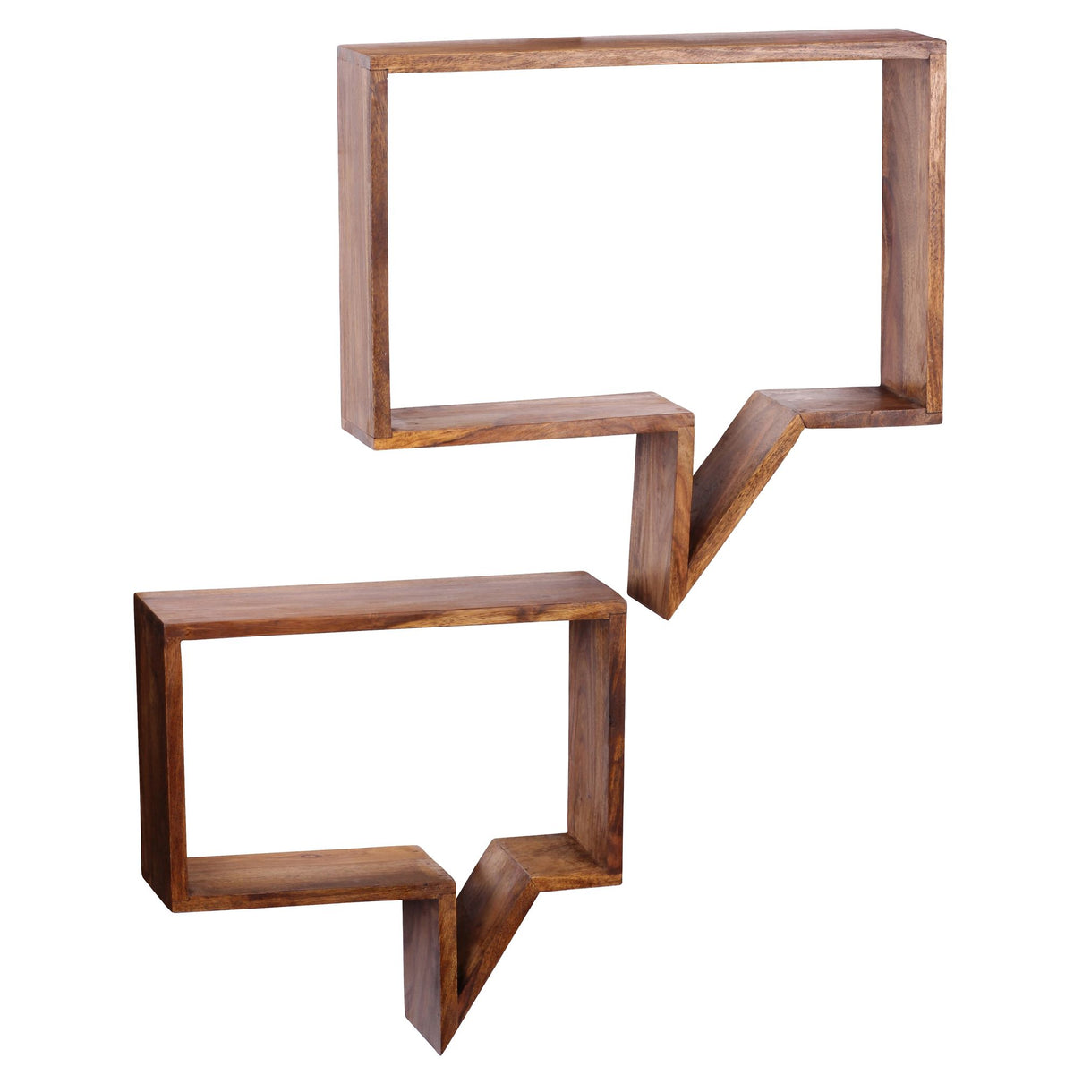 Wandregal Set NAKO Massivholz_ Zeitungsablage_ Sprechblasen Design_ inkl. Montagematerial - KADIMA DESIGN_Farbe_ Braun_ Größe_ 50x13x49 cm_