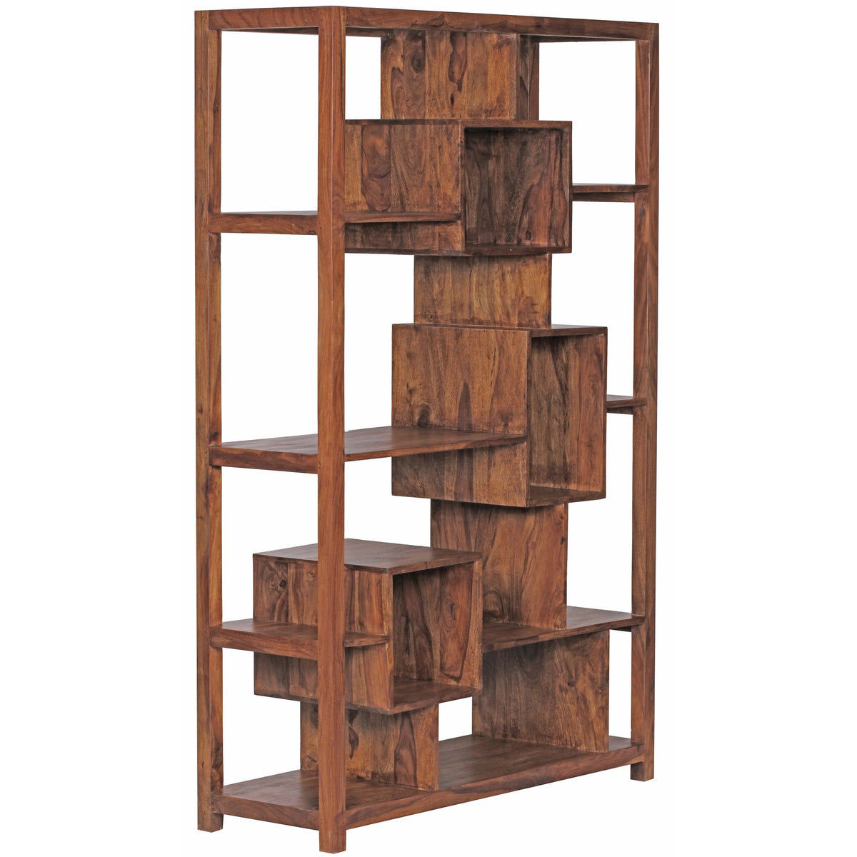 Bücherregal aus Sheesham-Holz  115x180 cm  Landhaus-Stil  Ablagefächer - KADIMA DESIGN Größe  115x40x180 cm