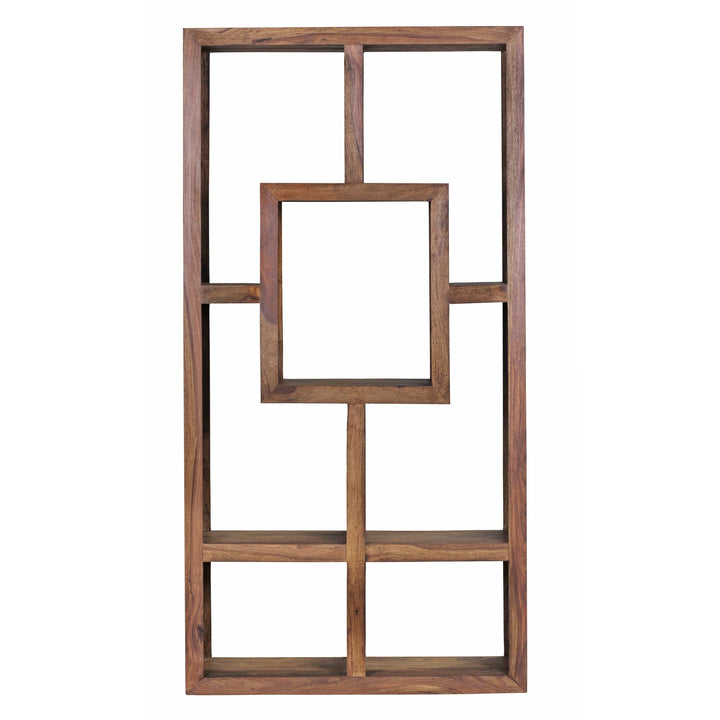 Bücherregal NAKO Sheesham-Holz_ 90x180 cm_ Landhaus-Stil_ Ablagefächer - KADIMA DESIGN_Größe_ 90x35x180 cm_