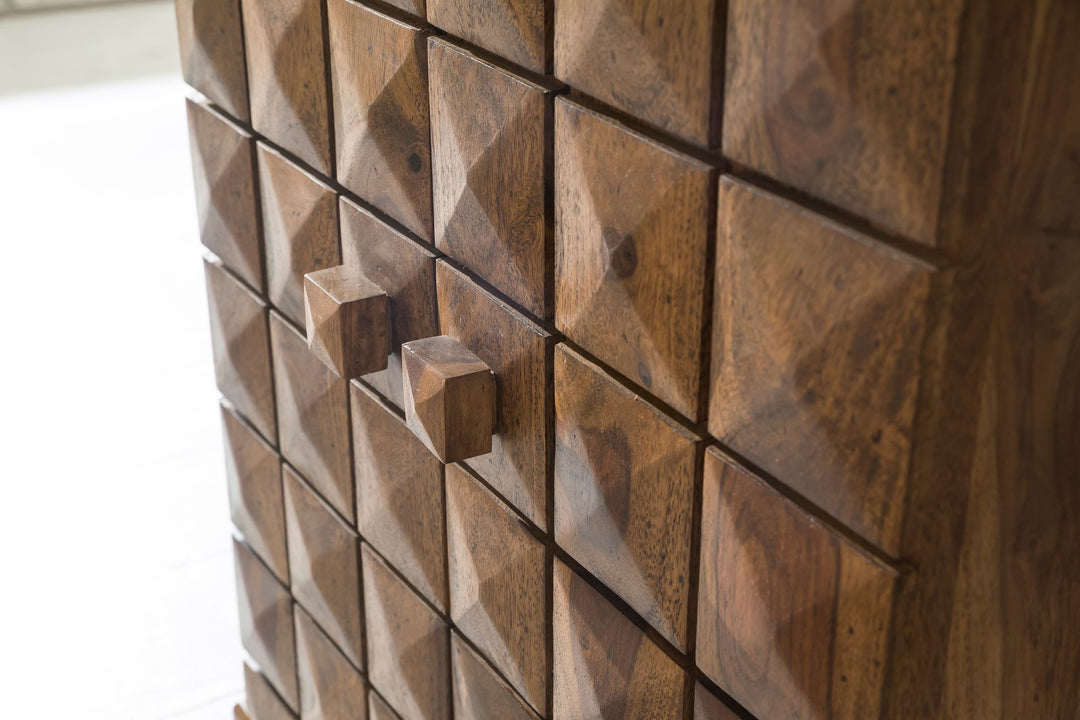 SAAR Massivholz Hausbar 65x91x50 cm_ Ausklappbare Weinbar_ Barschrank mit Türen - KADIMA DESIGN_Farbe_ Braun_ Größe_ 64x50x91 cm_
