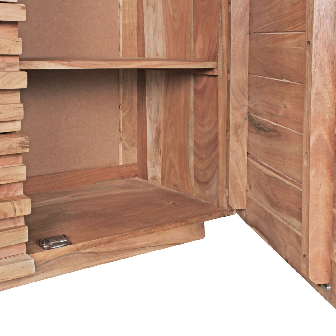 Sideboard Akazien-Massivholz_ Natur-Baumkante_ Landhaus-Stil_ 160x75x43 cm - KADIMA DESIGN_Größe_ 160x43x75 cm_