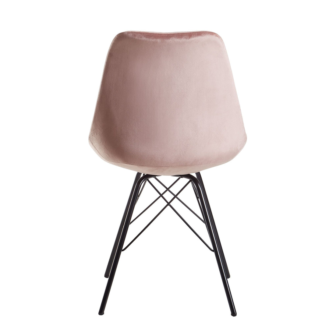 Skandinavische Esszimmerstühle_ 2er Set_ Samt oder Kunststoff_ verschiedene Farben - KADIMA DESIGN_Farbe_ Rosa-Schwarz_ Material_ Samt_ Größe_ 58x48x86 cm_