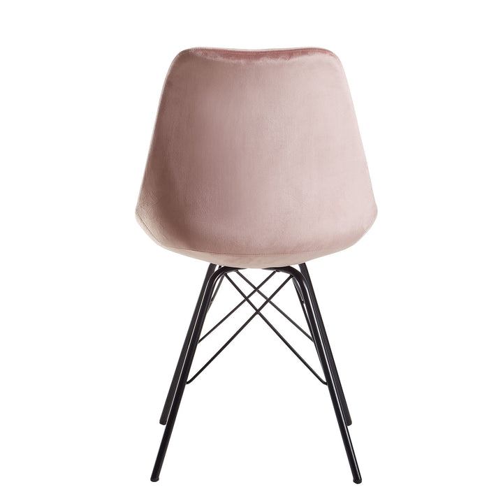 Skandinavische Esszimmerstühle_ 2er Set_ Samt oder Kunststoff_ verschiedene Farben - KADIMA DESIGN_Farbe_ Rosa-Schwarz_ Material_ Samt_ Größe_ 58x48x86 cm_