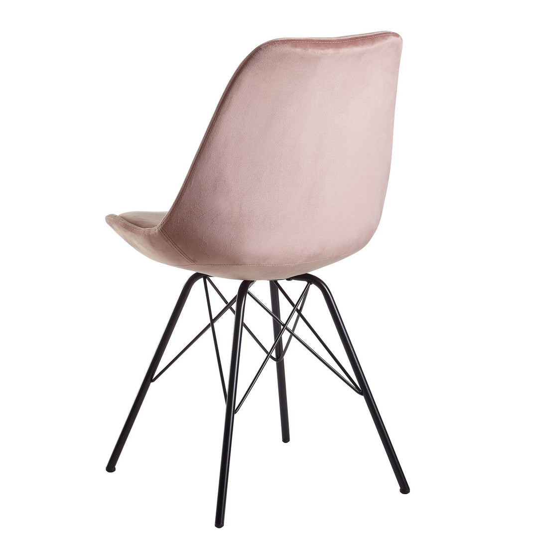 Skandinavische Esszimmerstühle_ 2er Set_ Samt oder Kunststoff_ verschiedene Farben - KADIMA DESIGN_Farbe_ Rosa-Schwarz_ Material_ Samt_ Größe_ 58x48x86 cm_