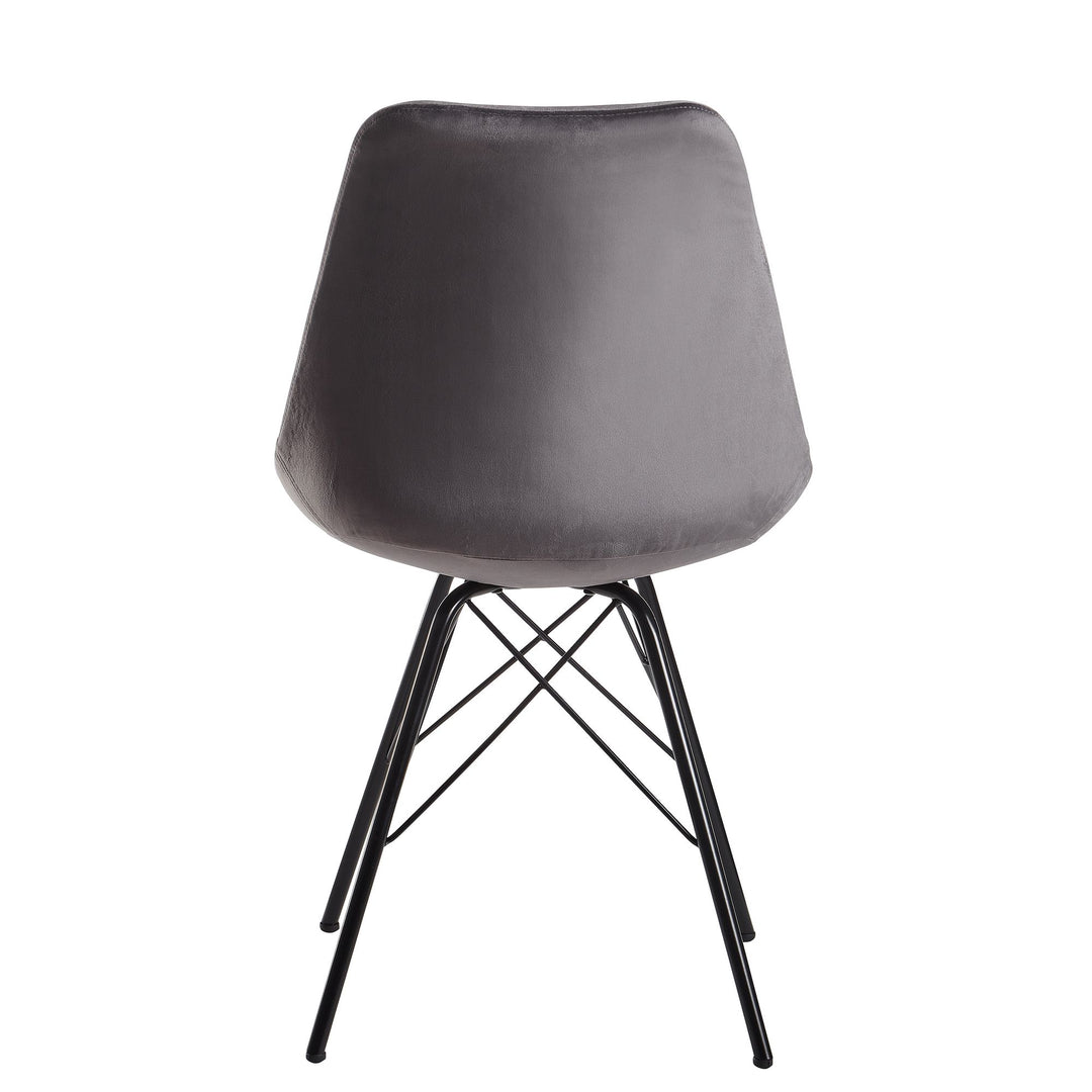 Skandinavische Esszimmerstühle_ 2er Set_ Samt oder Kunststoff_ verschiedene Farben - KADIMA DESIGN_Farbe_ Grau-Schwarz_ Material_ Samt_ Größe_ 58x48x86 cm_