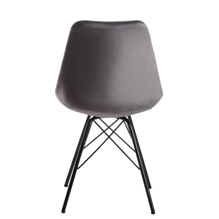 Skandinavische Esszimmerstühle_ 2er Set_ Samt oder Kunststoff_ verschiedene Farben - KADIMA DESIGN_Farbe_ Grau-Schwarz_ Material_ Samt_ Größe_ 58x48x86 cm_