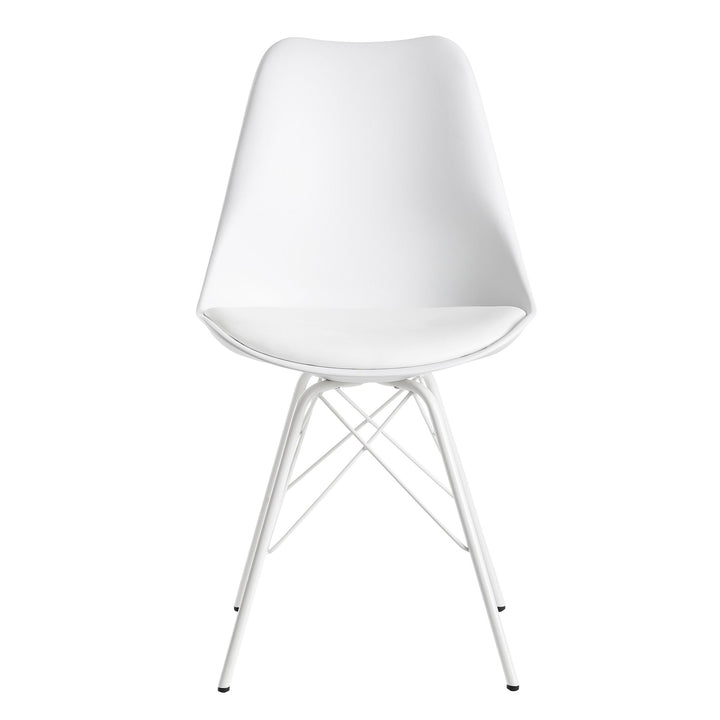 Skandinavische Esszimmerstühle_ 2er Set_ Samt oder Kunststoff_ verschiedene Farben - KADIMA DESIGN_Farbe_ Weiß_ Material_ Kunststoff_ Größe_ 58x48x86 cm_