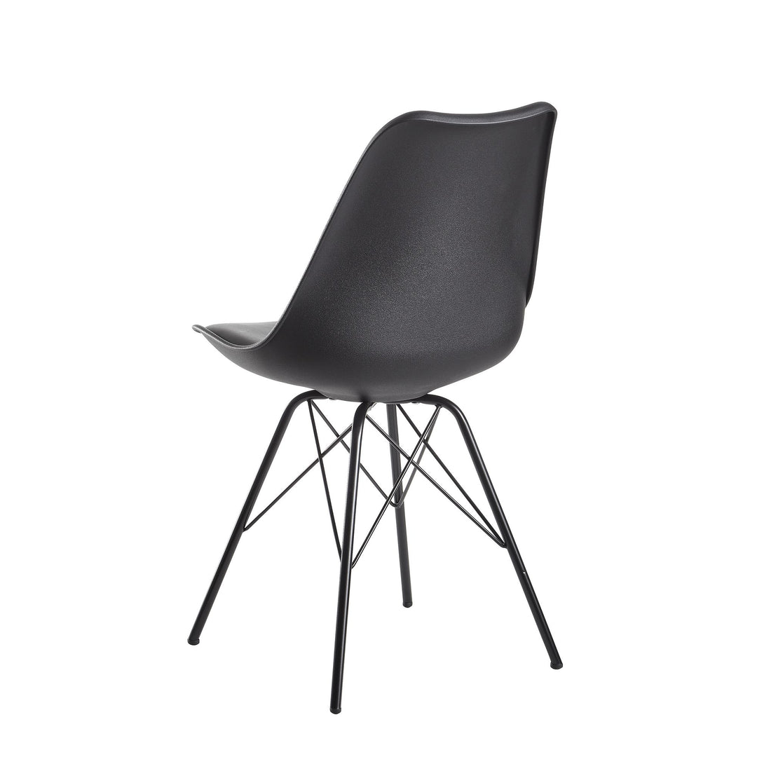 Skandinavische Esszimmerstühle_ 2er Set_ Samt oder Kunststoff_ verschiedene Farben - KADIMA DESIGN_Farbe_ Schwarz_ Material_ Kunststoff_ Größe_ 58x48x86 cm_