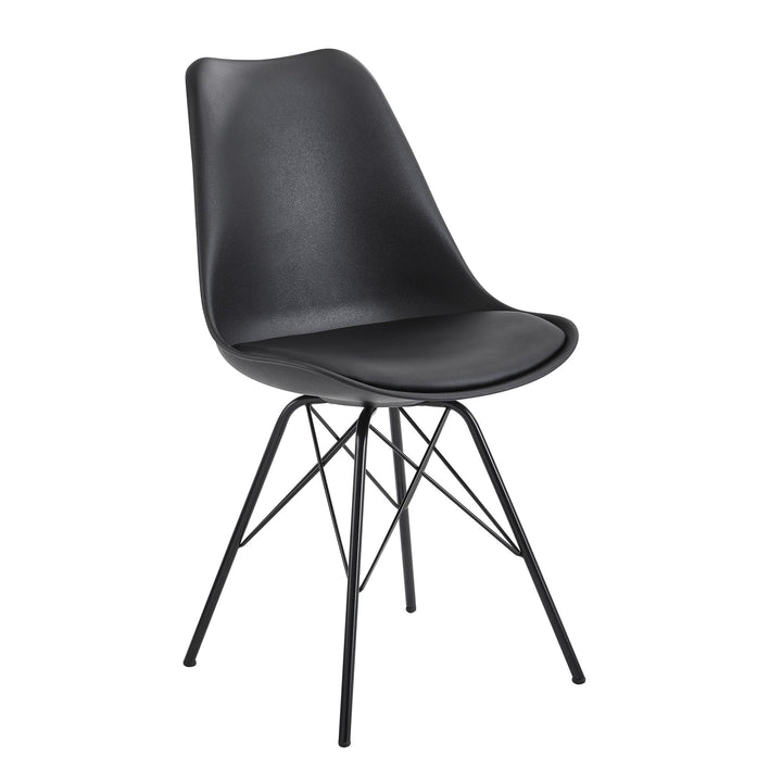 Skandinavische Esszimmerstühle_ 2er Set_ Samt oder Kunststoff_ verschiedene Farben - KADIMA DESIGN_Farbe_ Schwarz_ Material_ Kunststoff_ Größe_ 58x48x86 cm_