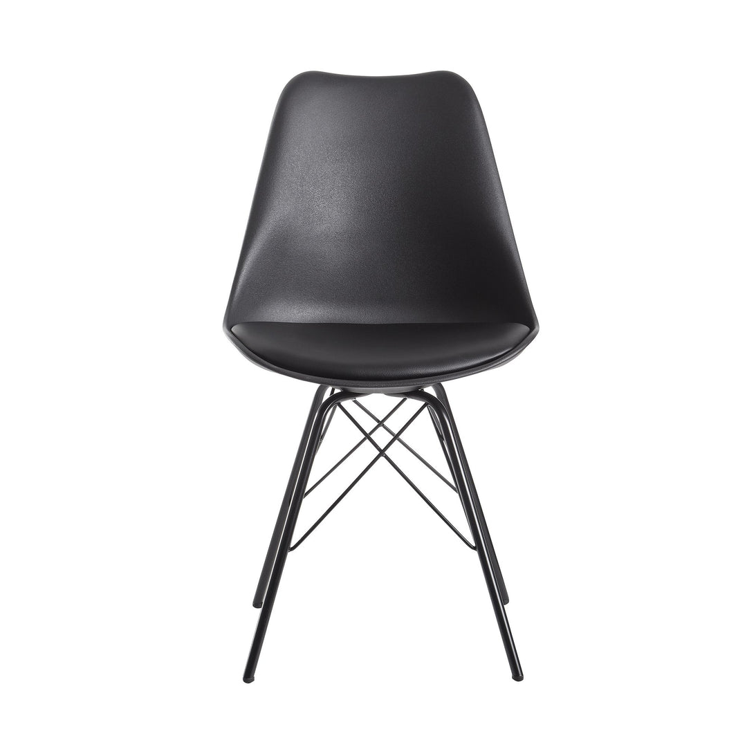 Skandinavische Esszimmerstühle_ 2er Set_ Samt oder Kunststoff_ verschiedene Farben - KADIMA DESIGN_Farbe_ Schwarz_ Material_ Kunststoff_ Größe_ 58x48x86 cm_