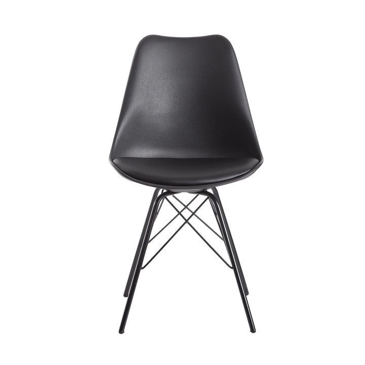 Skandinavische Esszimmerstühle_ 2er Set_ Samt oder Kunststoff_ verschiedene Farben - KADIMA DESIGN_Farbe_ Schwarz_ Material_ Kunststoff_ Größe_ 58x48x86 cm_