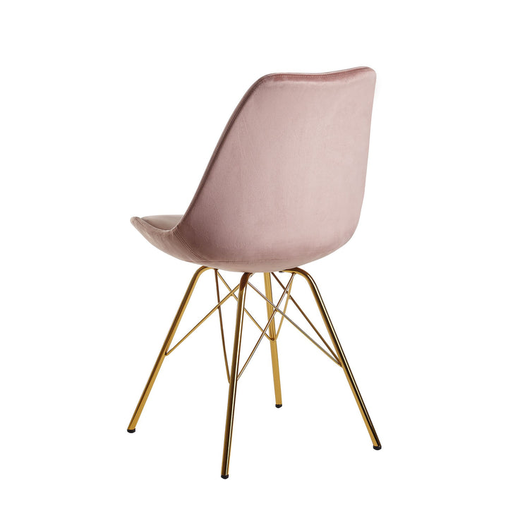 Skandinavische Esszimmerstühle_ 2er Set_ Samt oder Kunststoff_ verschiedene Farben - KADIMA DESIGN_Farbe_ Rosa-Gold_ Material_ Samt_ Größe_ 58x48x86 cm_