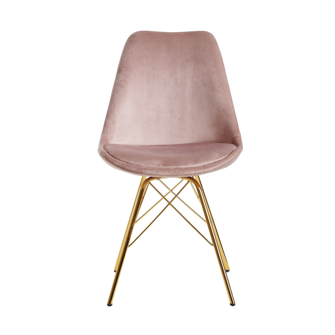 Skandinavische Esszimmerstühle_ 2er Set_ Samt oder Kunststoff_ verschiedene Farben - KADIMA DESIGN_Farbe_ Rosa-Gold_ Material_ Samt_ Größe_ 58x48x86 cm_