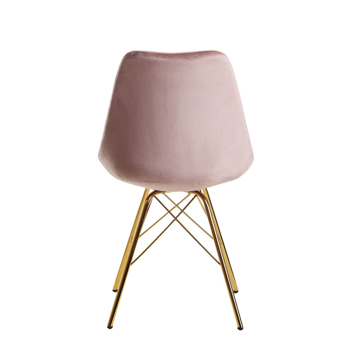 Skandinavische Esszimmerstühle_ 2er Set_ Samt oder Kunststoff_ verschiedene Farben - KADIMA DESIGN_Farbe_ Rosa-Gold_ Material_ Samt_ Größe_ 58x48x86 cm_