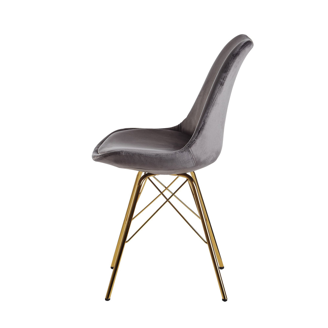 Skandinavische Esszimmerstühle_ 2er Set_ Samt oder Kunststoff_ verschiedene Farben - KADIMA DESIGN_Farbe_ Grau-Gold_ Material_ Samt_ Größe_ 58x48x86 cm_