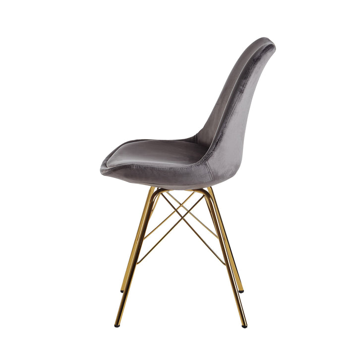 Skandinavische Esszimmerstühle_ 2er Set_ Samt oder Kunststoff_ verschiedene Farben - KADIMA DESIGN_Farbe_ Grau-Gold_ Material_ Samt_ Größe_ 58x48x86 cm_