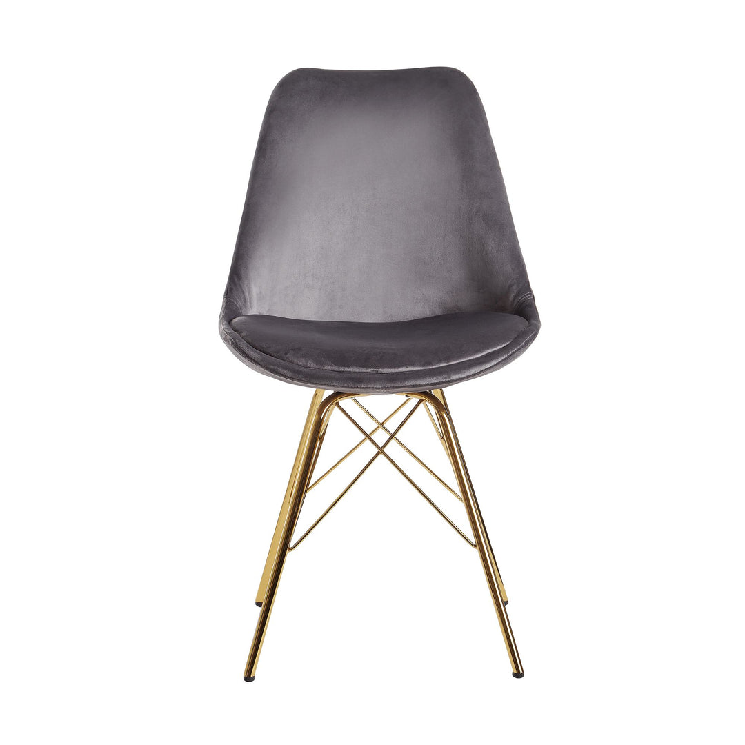 Skandinavische Esszimmerstühle_ 2er Set_ Samt oder Kunststoff_ verschiedene Farben - KADIMA DESIGN_Farbe_ Grau-Gold_ Material_ Samt_ Größe_ 58x48x86 cm_