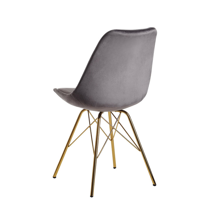 Skandinavische Esszimmerstühle_ 2er Set_ Samt oder Kunststoff_ verschiedene Farben - KADIMA DESIGN_Farbe_ Grau-Gold_ Material_ Samt_ Größe_ 58x48x86 cm_