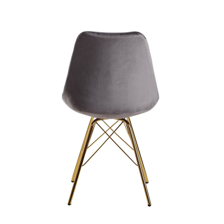 Skandinavische Esszimmerstühle_ 2er Set_ Samt oder Kunststoff_ verschiedene Farben - KADIMA DESIGN_Farbe_ Grau-Gold_ Material_ Samt_ Größe_ 58x48x86 cm_