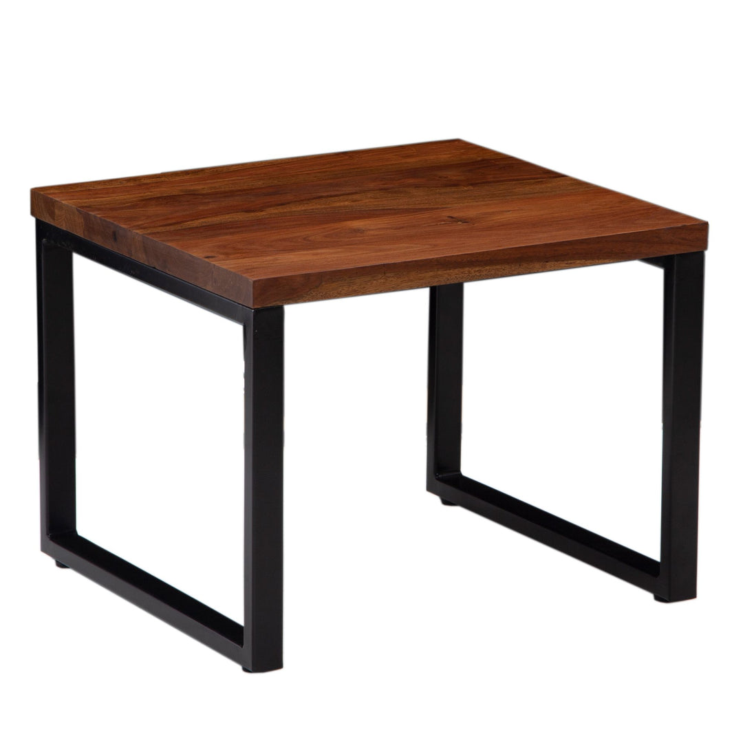 Quadratischer Sheesham Couchtisch_ 60x60x45 cm_ mit stabilem Metallrahmen - KADIMA DESIGN_Braun_#sku_BARWL6.711#
