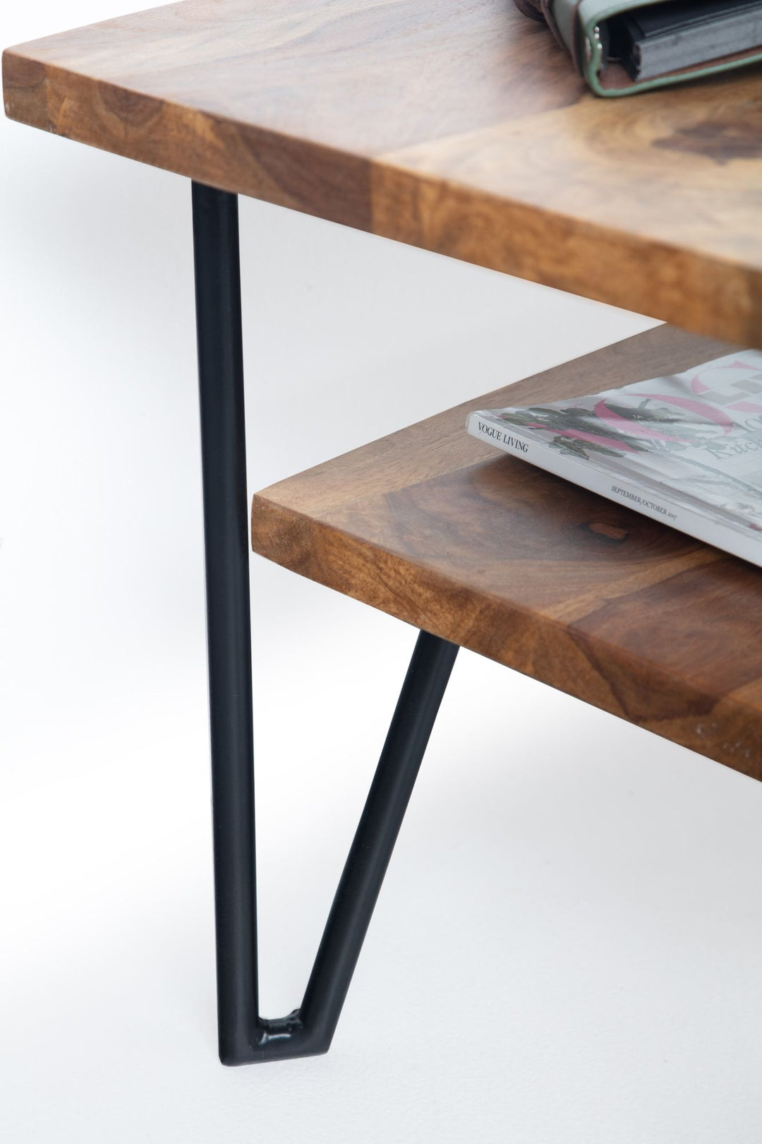 Couchtisch im Industrial-Style aus Sheesham Massivholz und Metall_ 90x50x40 cm – KADIMA DESIGN_Größe_ 90x50x40 cm_